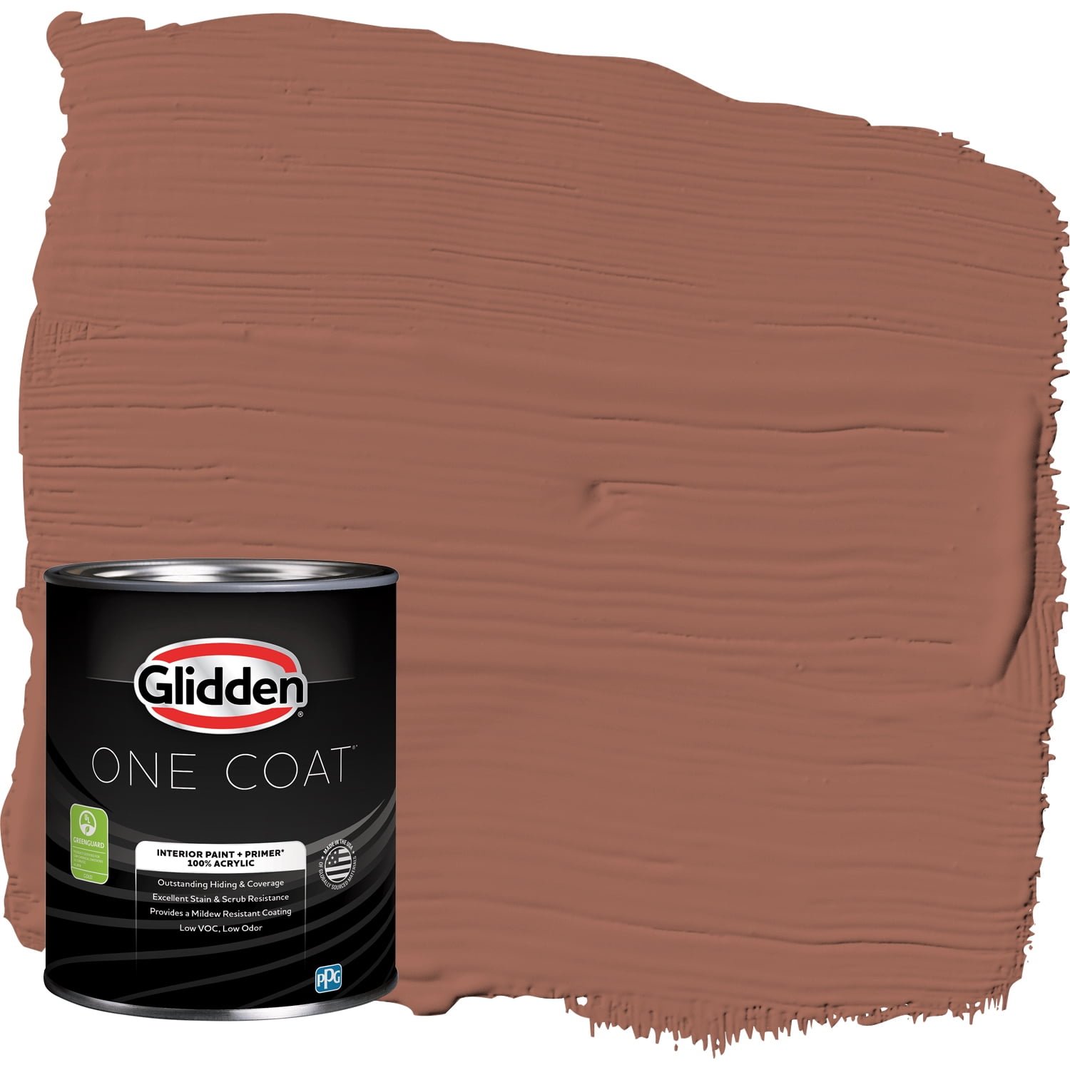 Glidden One Coat Interior Paint and Primer, Apple Brown Betty / Orange, 1-Quart, Eggshell