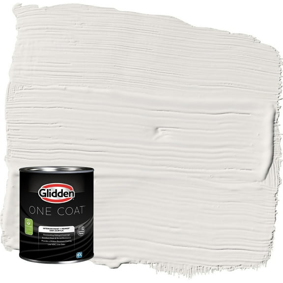 Glidden One Coat Arctic Cotton / White Eggshell Interior Paint with Primer, 1 Quart