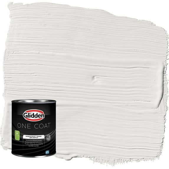 Glidden One Coat Arctic Cotton / White Flat Interior Paint with Primer, 1 Quart