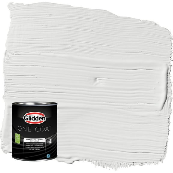 Glidden One Coat Aria / White Eggshell Interior Paint with Primer, 1 Quart