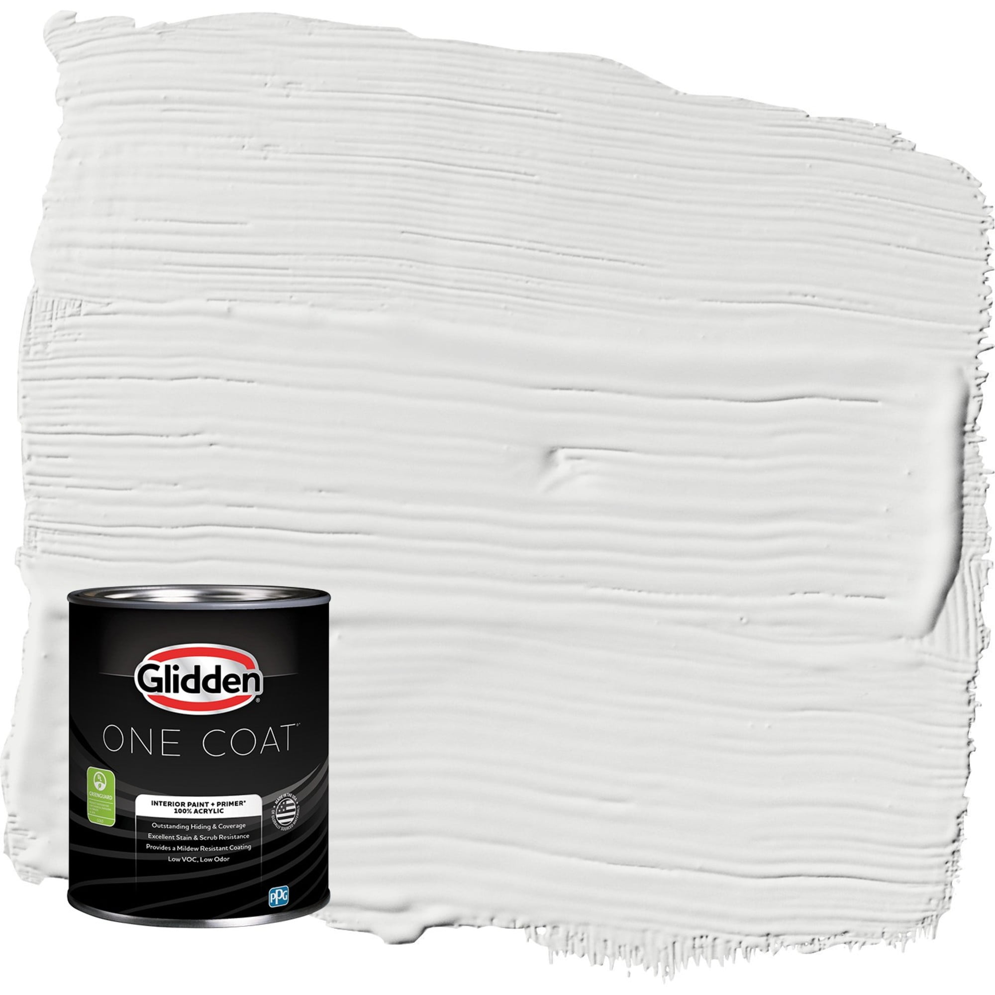 Glidden One Coat Aria / White Semi-Gloss Interior Paint with Primer, 1 Quart
