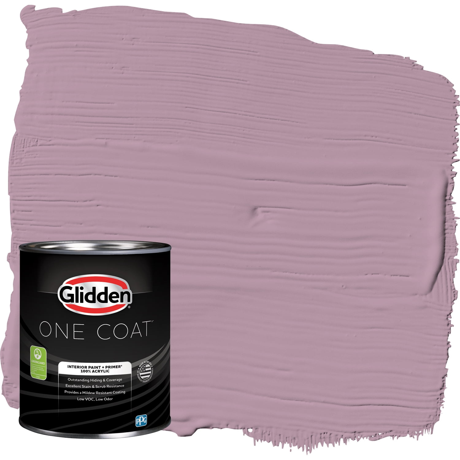 Glidden One Coat Interior Paint and Primer, Ashberry / Purple, 1-Quart, Flat