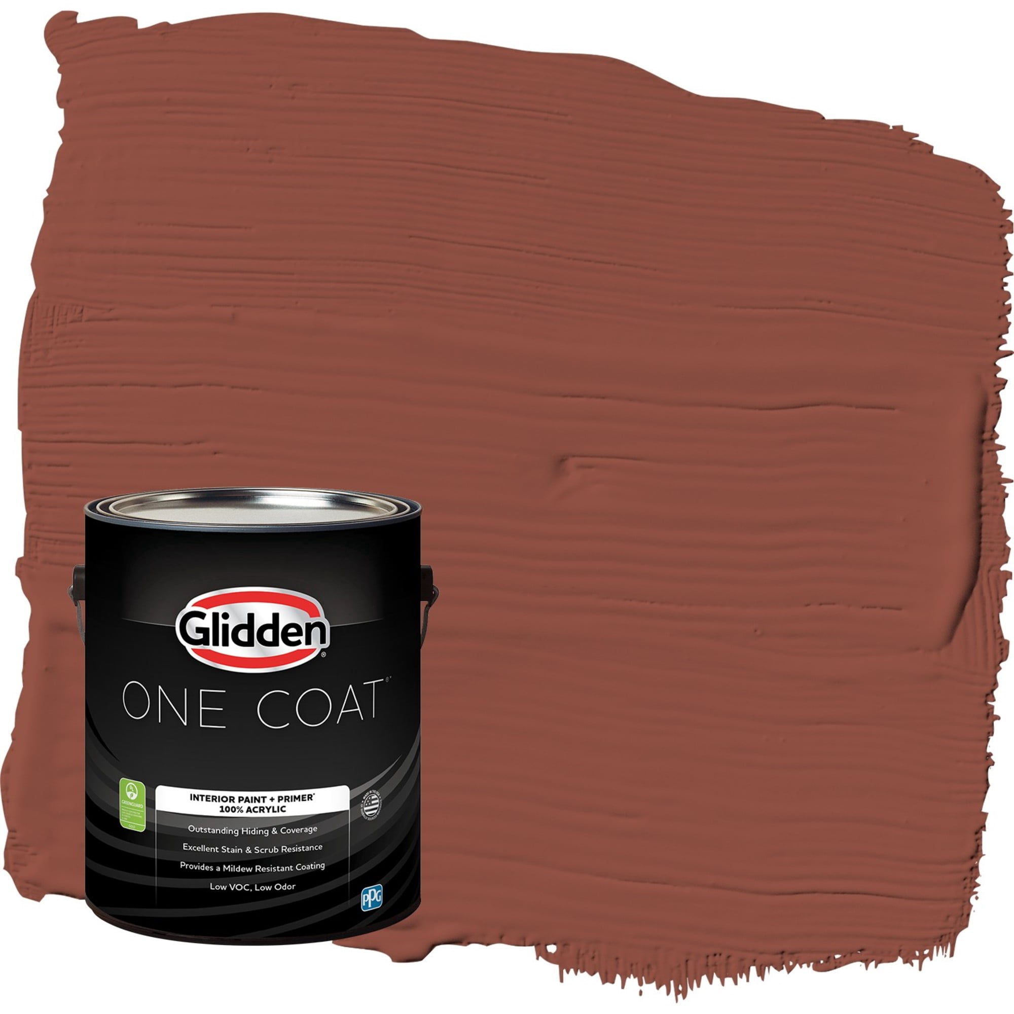 Glidden One Coat Baked Bean / Red Eggshell Interior Paint with Primer, 1 Gallon