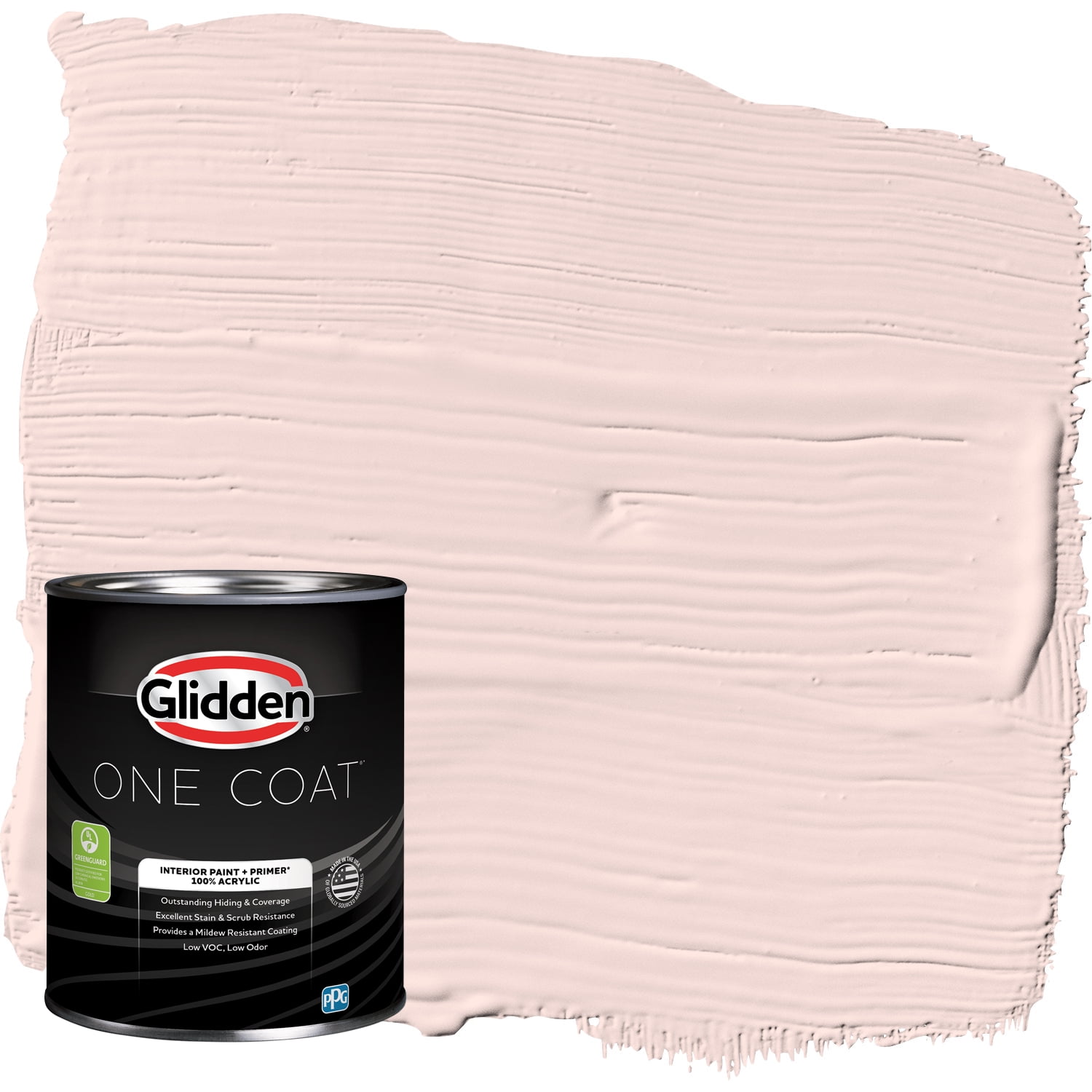 Glidden One Coat 1 Quart Ballet Slipper / Pink Semi-Gloss Interior Paint with Primer