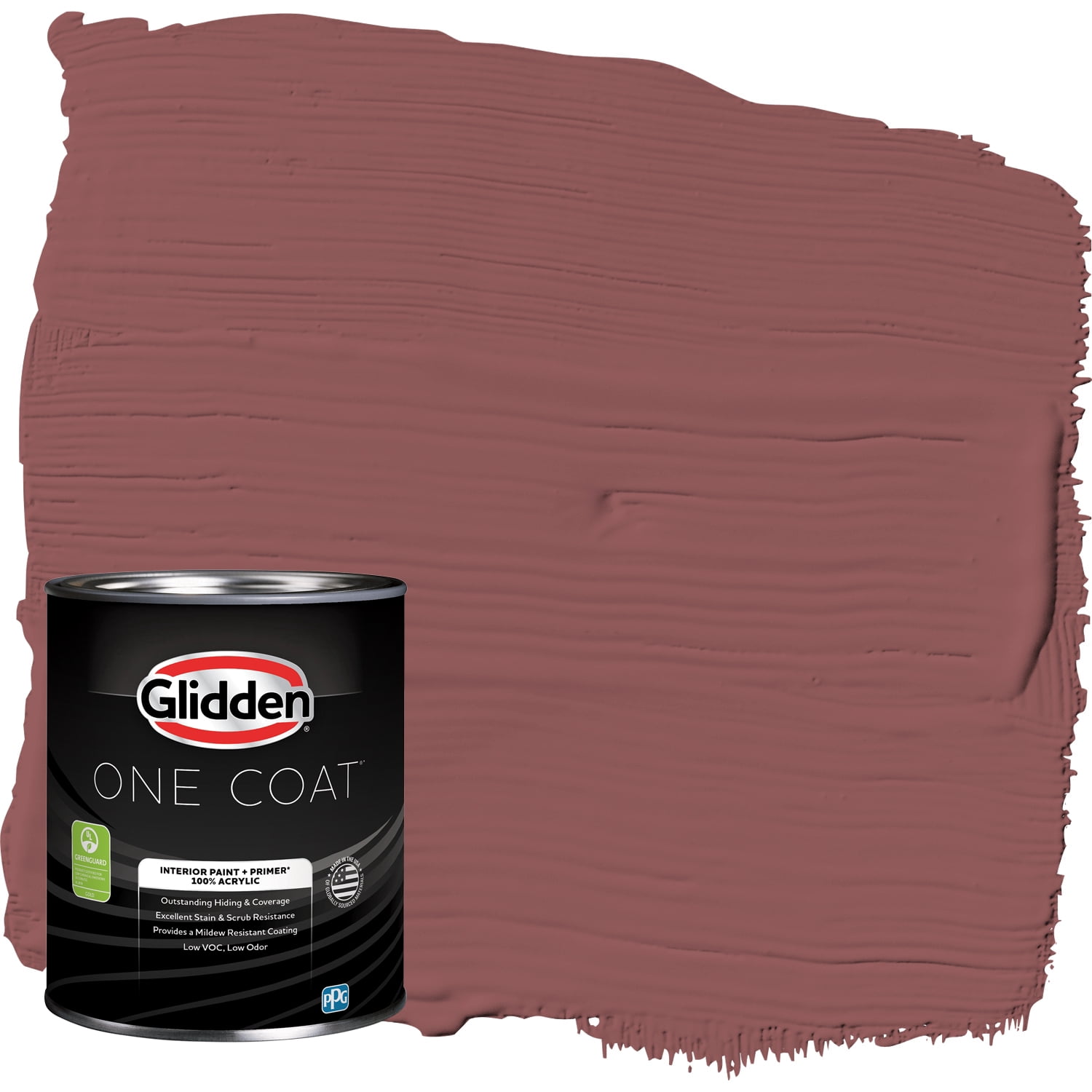 Glidden One Coat Interior Paint and Primer, Barn Door / Red, 1-Quart, Flat