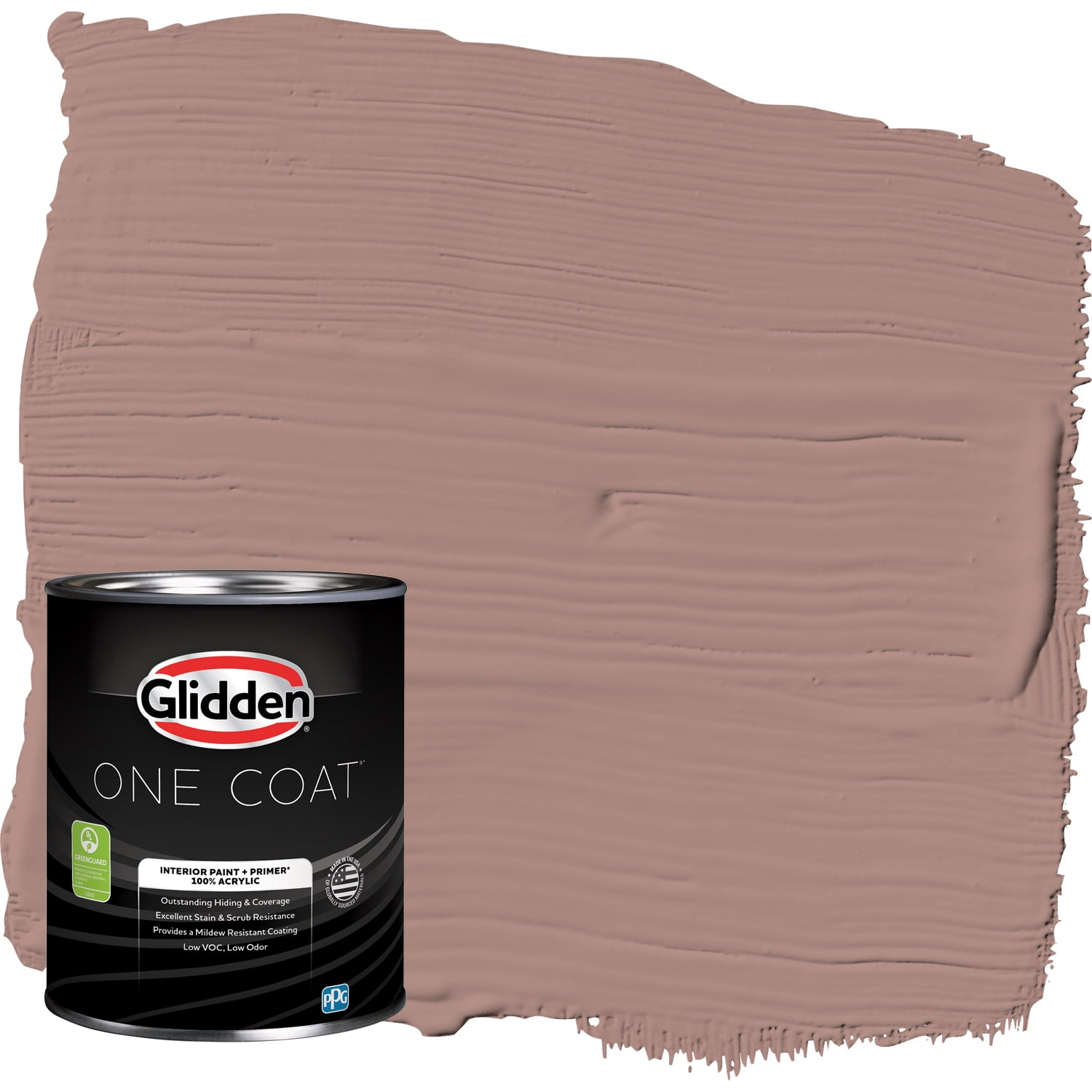 Glidden One Coat Interior Paint and Primer, Bedford Brown / Orange, 1-Quart, Semi-Gloss