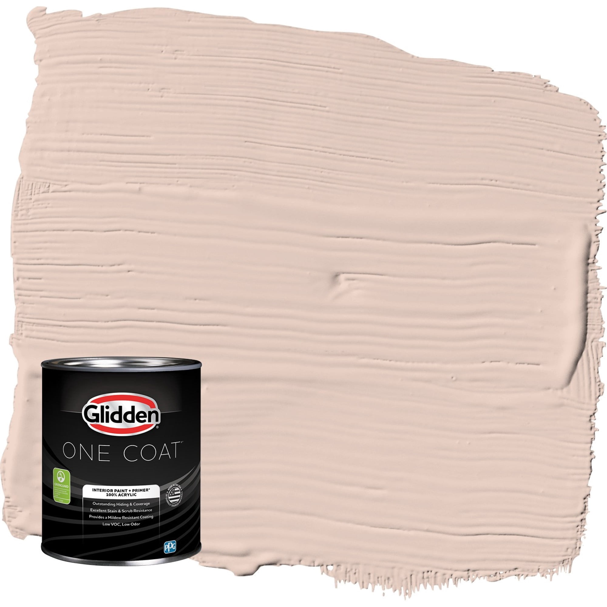 Glidden One Coat Belle of the Ball / Pink Flat Interior Paint with Primer, 1 Quart