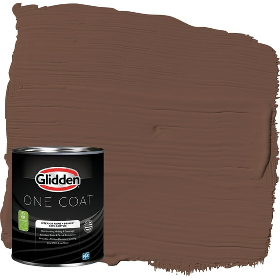 Glidden One Coat Interior Paint and Primer, Bigfoot / Brown, 1-Quart, Flat