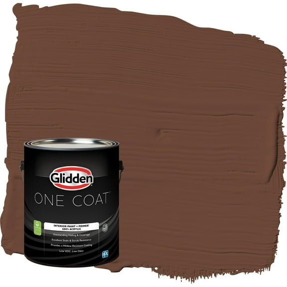 Glidden One Coat Bird House Brown / Brown Eggshell Interior Paint with Primer, 1 Gallon
