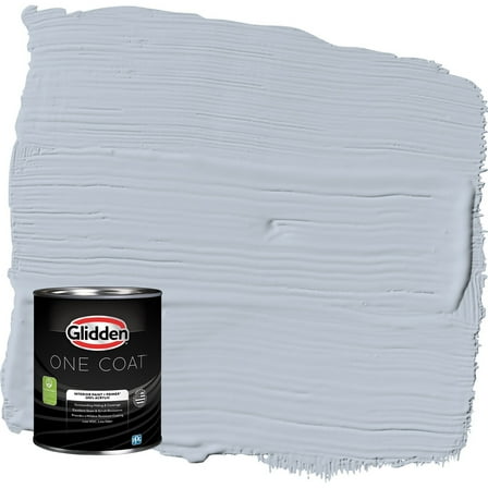 Glidden One Coat Blue Dolphin / Blue Flat Interior Paint with Primer, 1 Quart