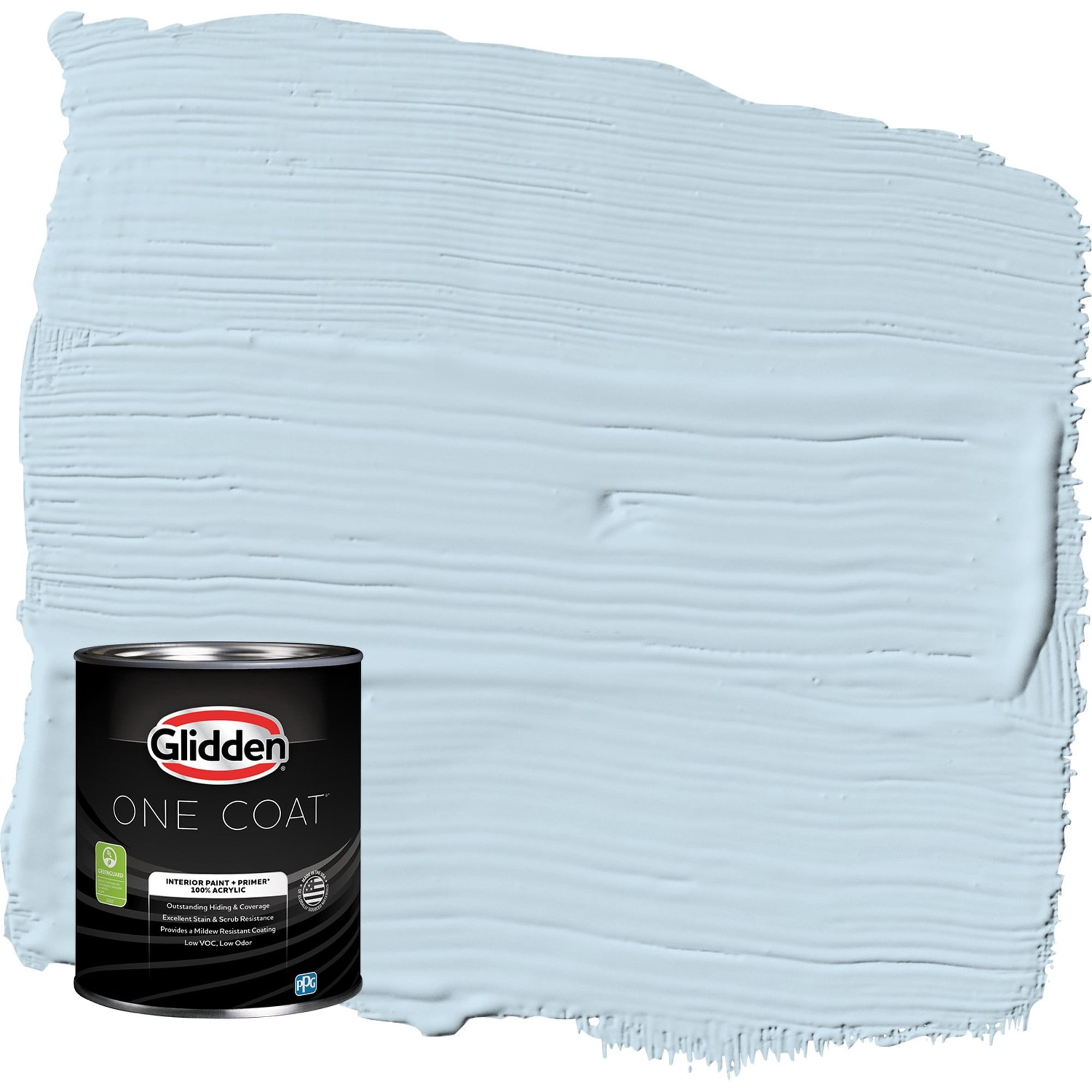Glidden One Coat Blue Pearl / Blue Semi-Gloss Interior Paint with Primer, 1 Quart