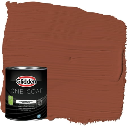 Glidden One Coat Interior Paint and Primer, Burled Redwood / Red, 1-Quart, Flat
