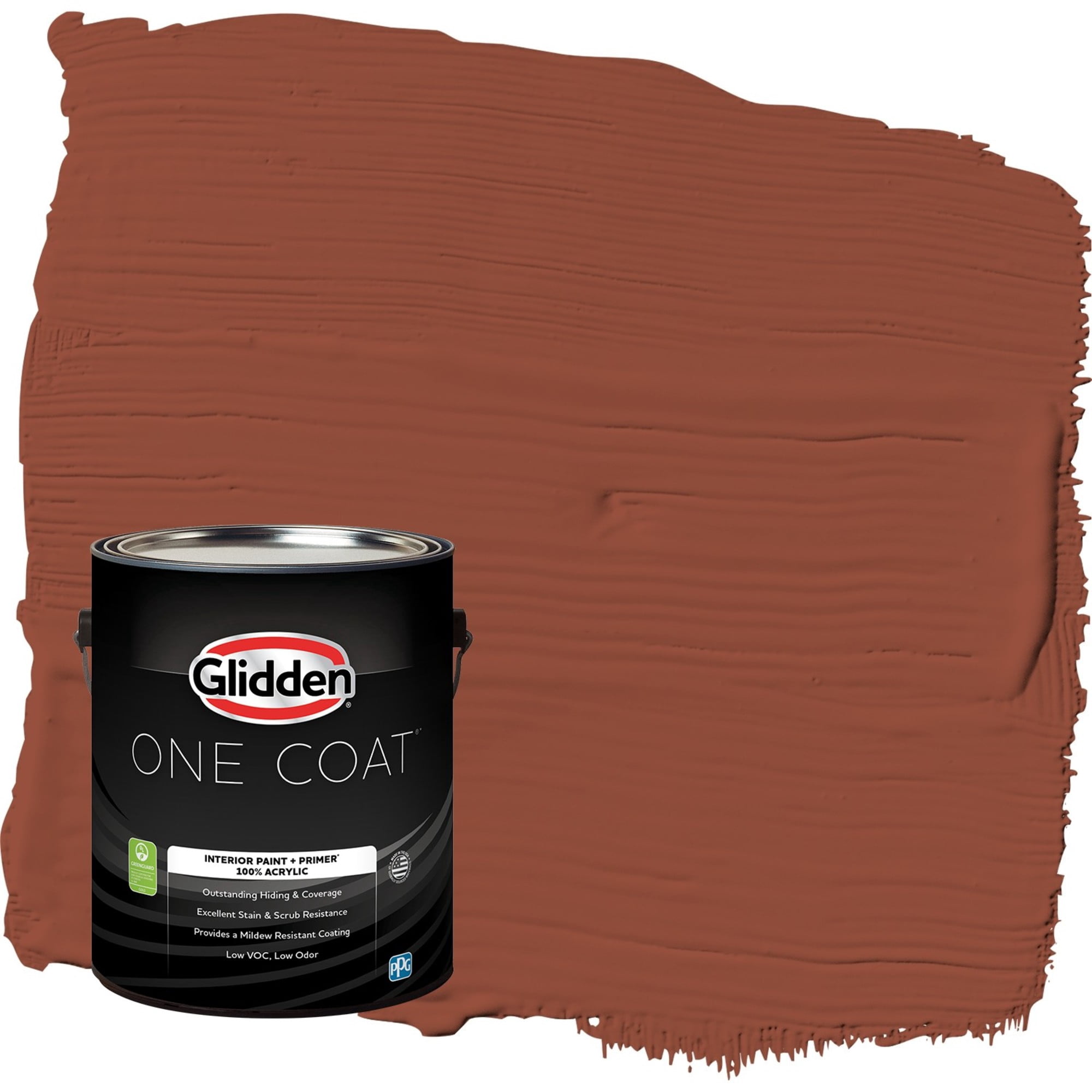 Glidden One Coat Burled Redwood / Brown Eggshell Interior Paint with Primer, 1 Gallon