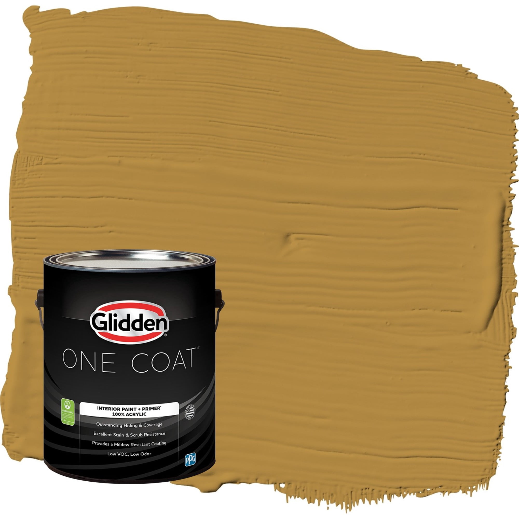 Glidden One Coat Butterscotch Ripple / Yellow Semi-Gloss Interior Paint with Primer, 1 Gallon