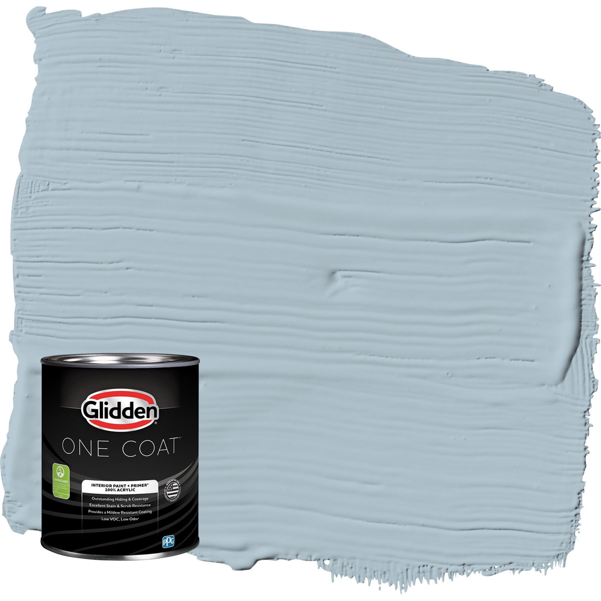 Glidden One Coat Interior Paint and Primer, Chambray / Blue, 1 Quart, Semi-Gloss