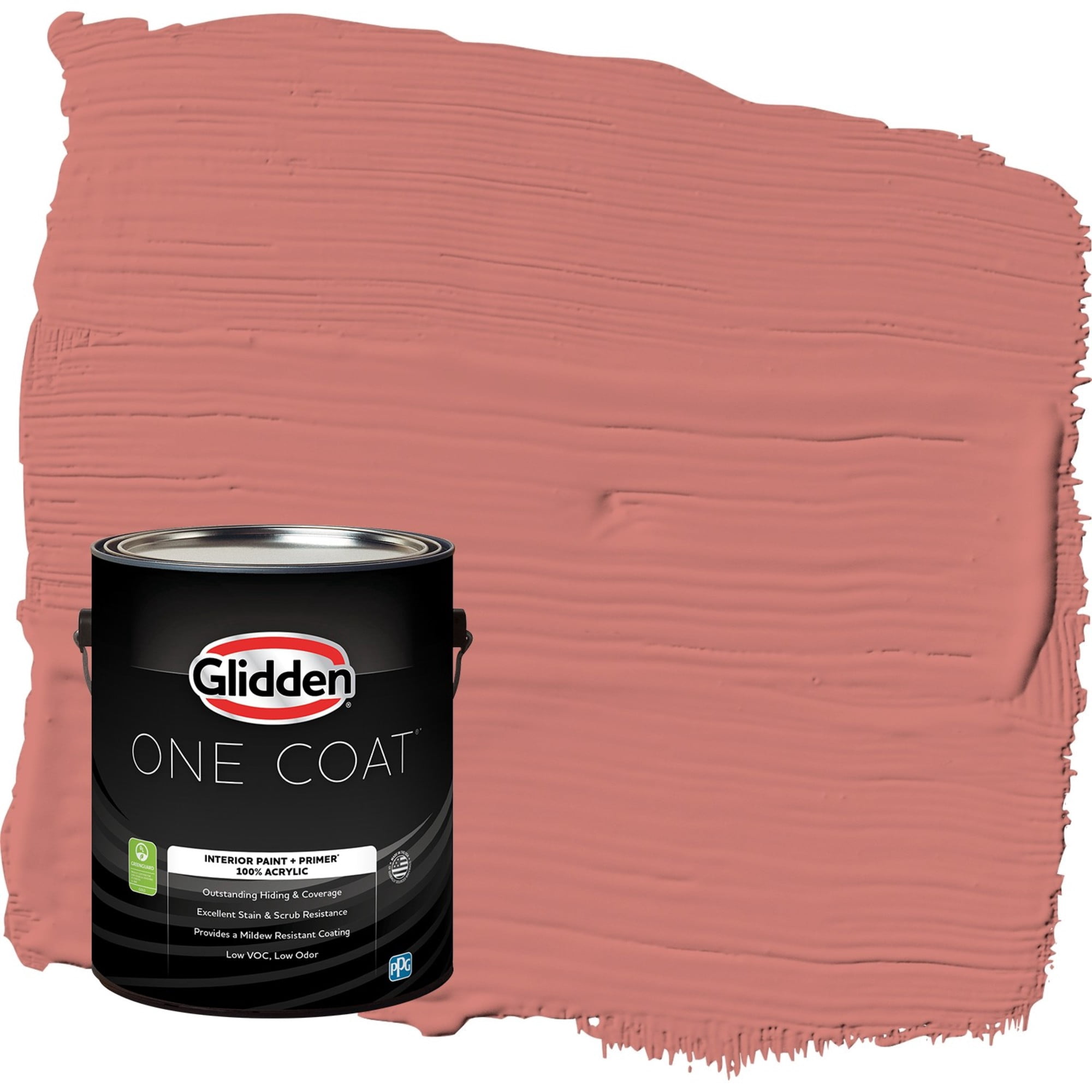 Glidden One Coat Chili Pepper / Red Semi-Gloss Interior Paint with ...