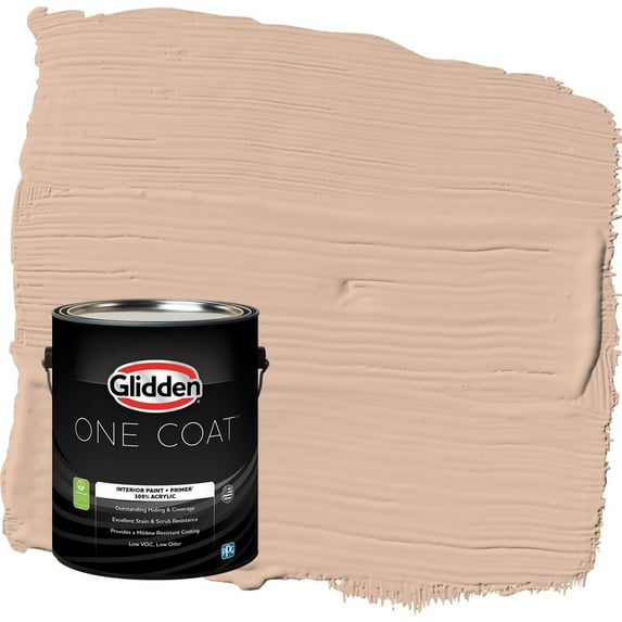 Glidden One Coat Cinnamon Ice / Orange Semi-Gloss Interior Paint with Primer, 1 Gallon