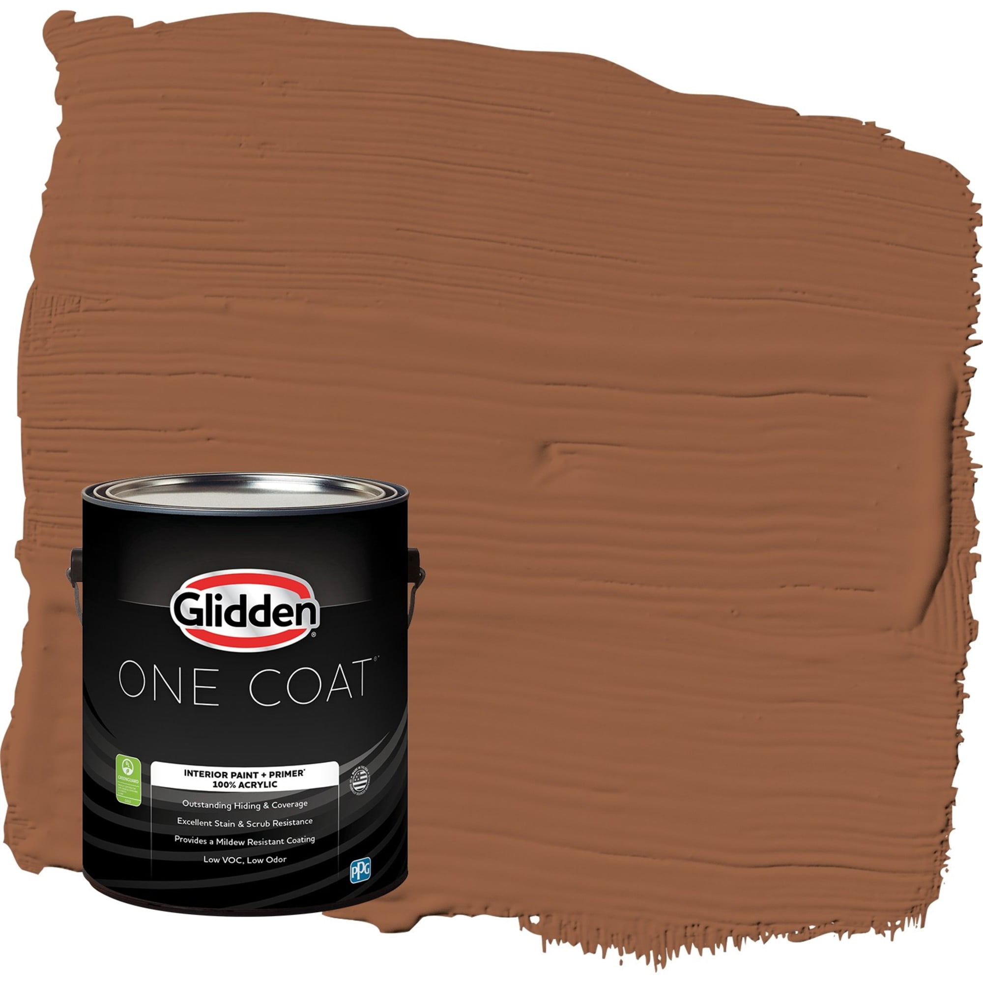 Glidden One Coat Cinnamon Spice / Orange Flat Interior Paint with Primer, 1 Gallon