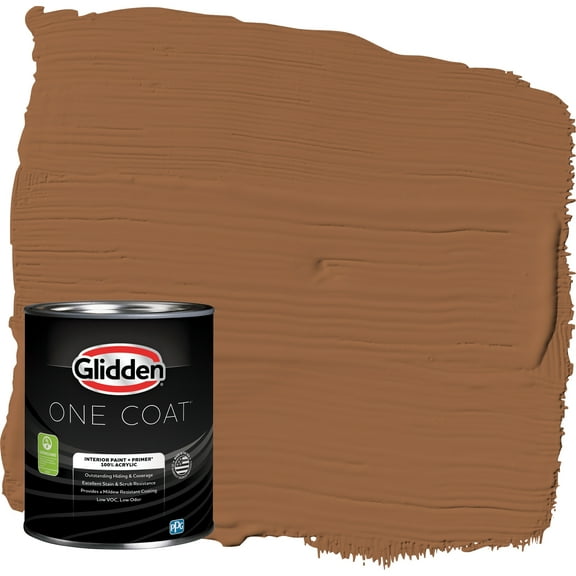 Glidden One Coat Interior Paint and Primer, Cinnamon Stick / Brown, 1-Quart, Eggshell