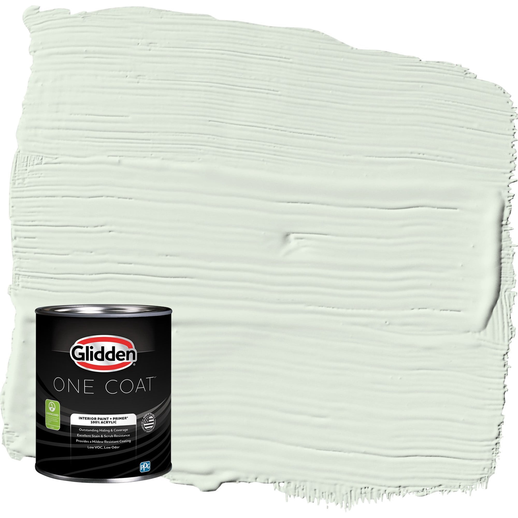 Glidden One Coat Cloudy Day / Green Semi-Gloss Interior Paint with Primer, 1 Quart