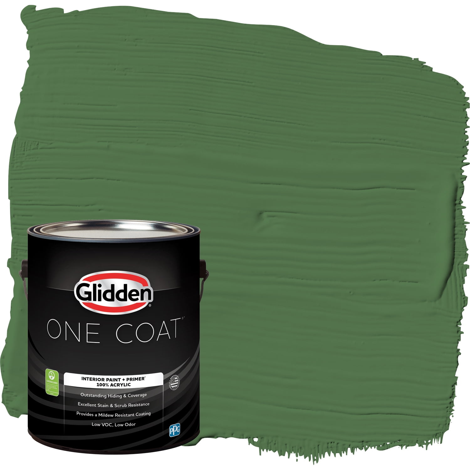 Glidden One Coat Interior Paint and Primer, Clover Leaf / Green, 1 Gallon, Flat