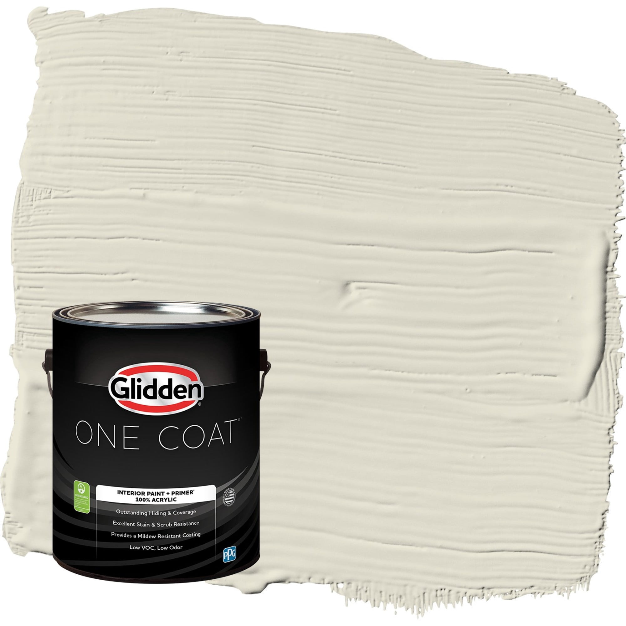 Glidden One Coat Cocoon / Grey Eggshell Interior Paint with Primer, 1 Gallon