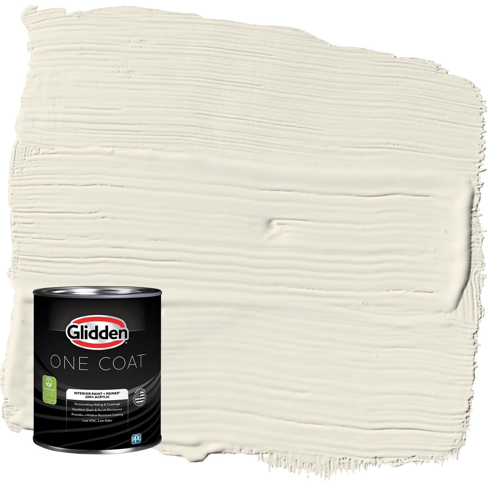 Glidden One Coat Cold Foam / White Flat Interior Paint with Primer, 1 Quart