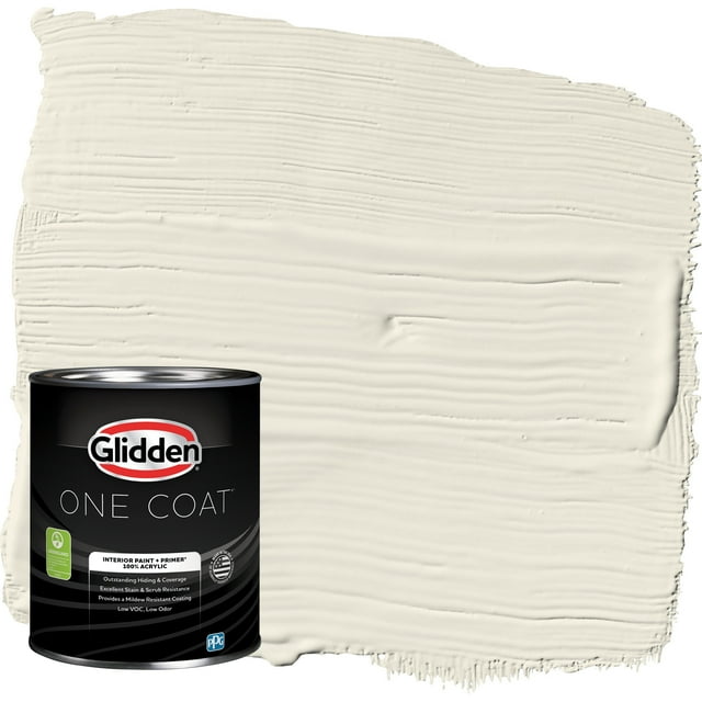 Glidden One Coat Interior Paint and Primer, Cold Foam / White, 1 Quart, Eggshell