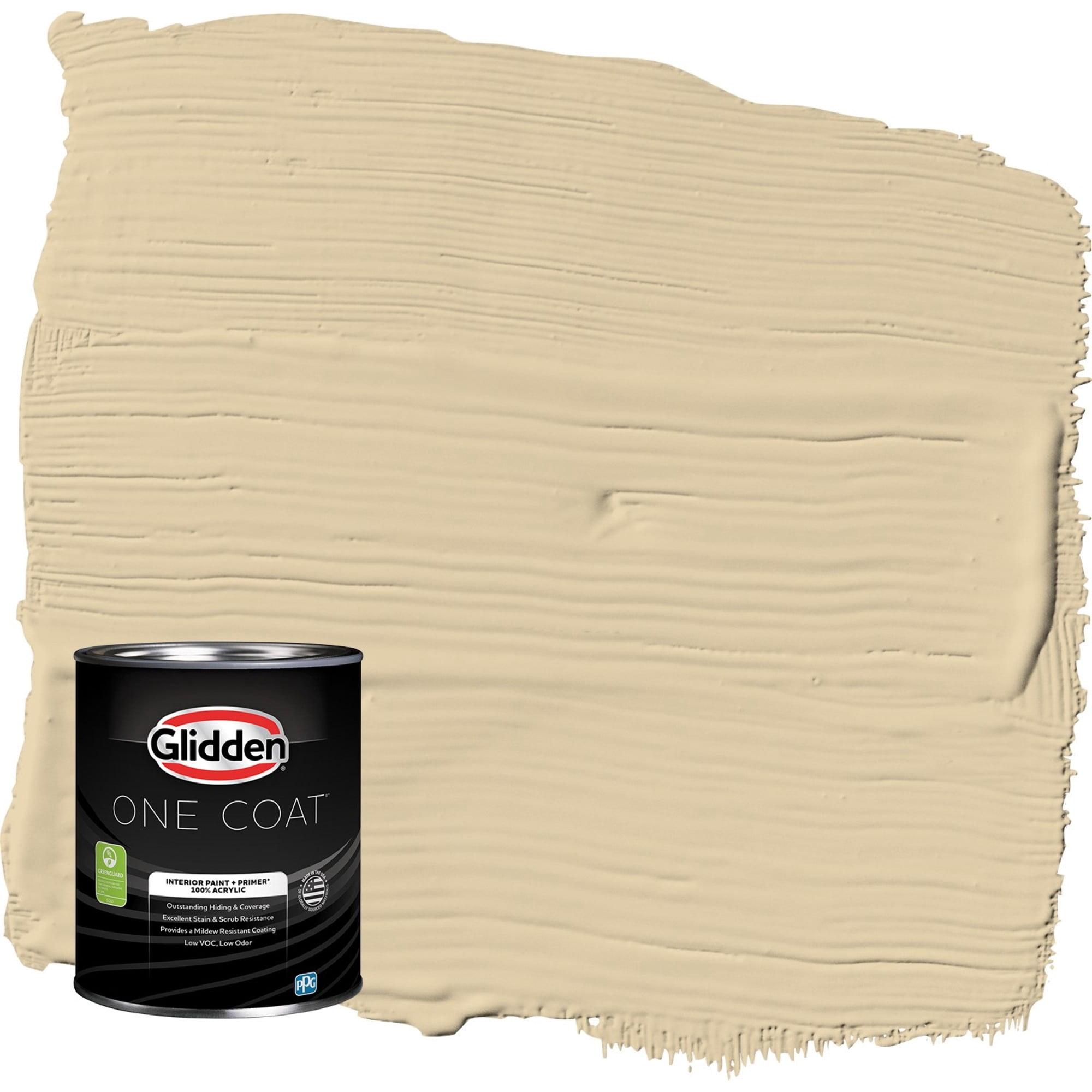 Glidden One Coat Cookie Dough / Beige Semi-Gloss Interior Paint with Primer, 1 Quart