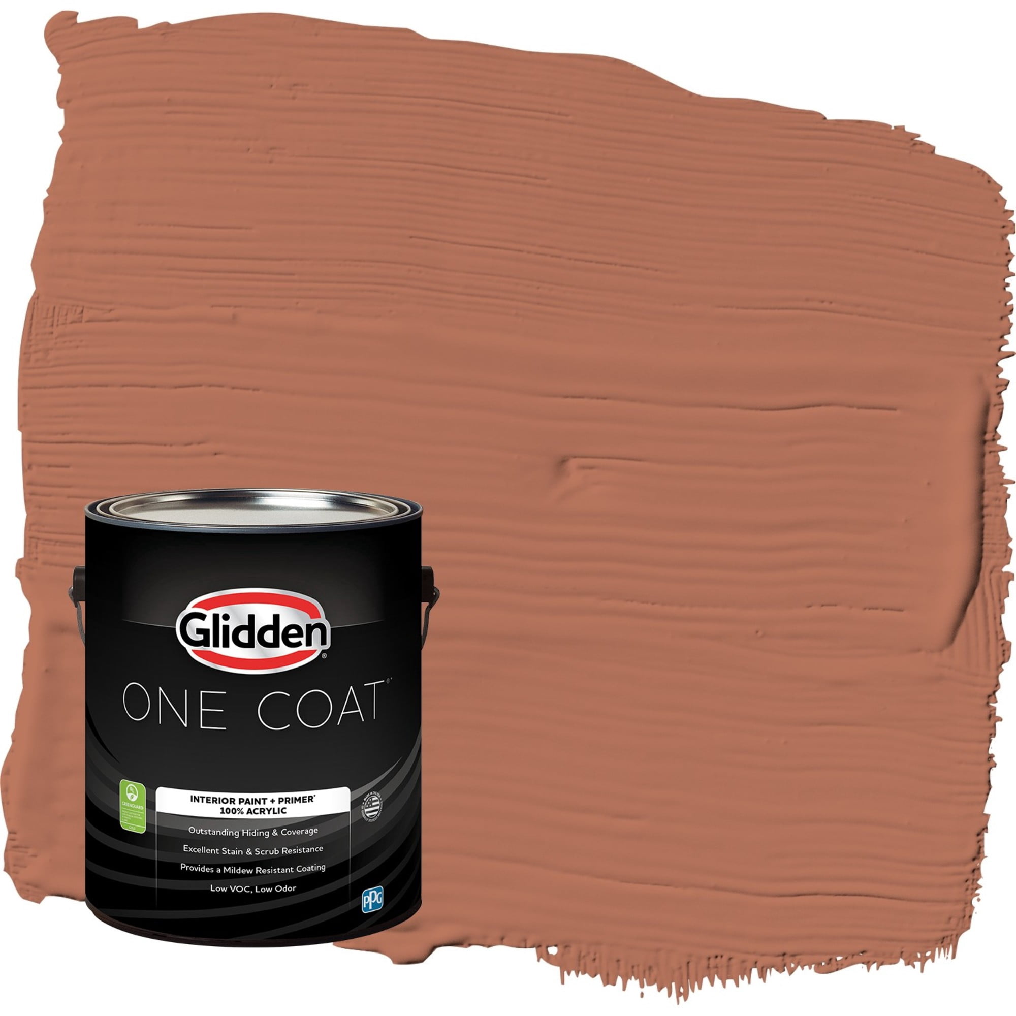 Glidden One Coat Copper Beech / Orange Eggshell Interior Paint with Primer, 1 Gallon
