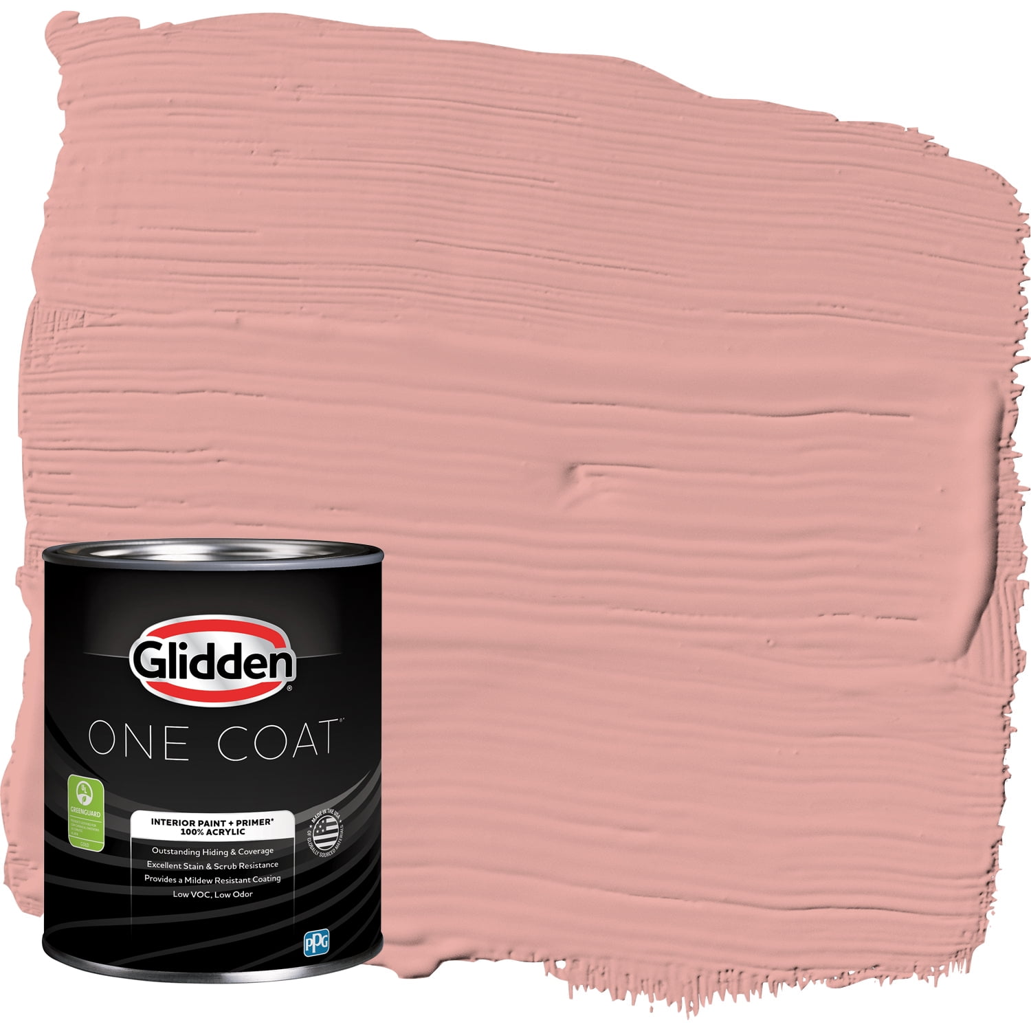 Glidden One Coat Interior Paint and Primer, Coral Cove / Orange, 1 Quart, Semi-Gloss