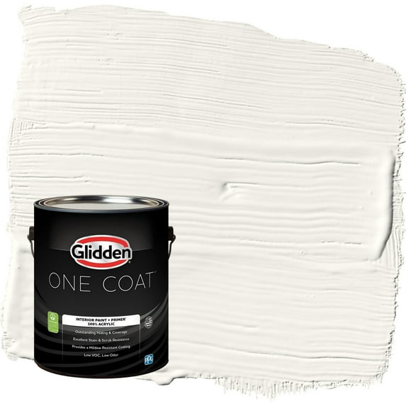 Glidden One Coat Cotton Tail / Gray Eggshell Interior Paint with Primer, 1 Gallon