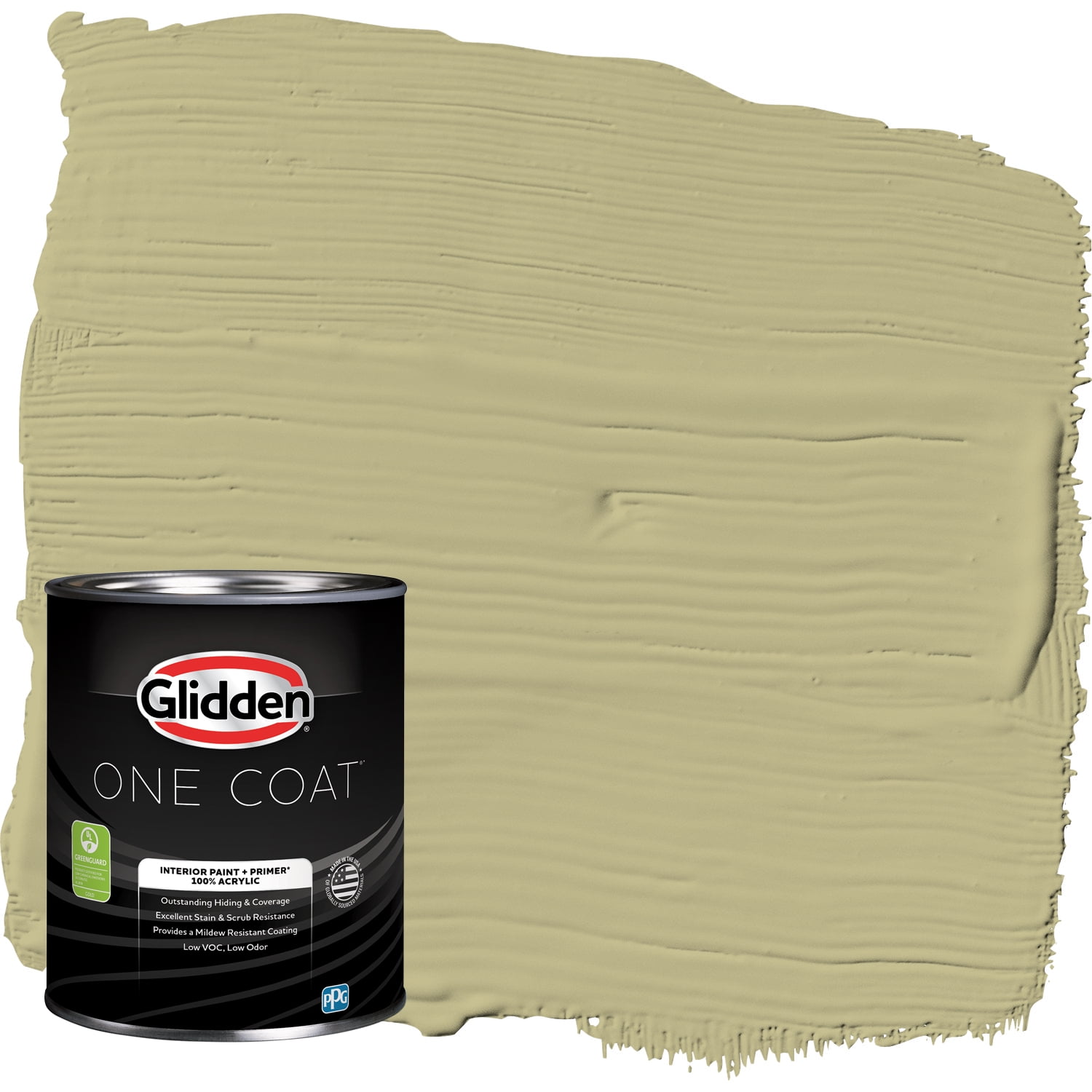 Glidden One Coat Interior Paint and Primer, Cress Green / Green, 1-Quart, Eggshell