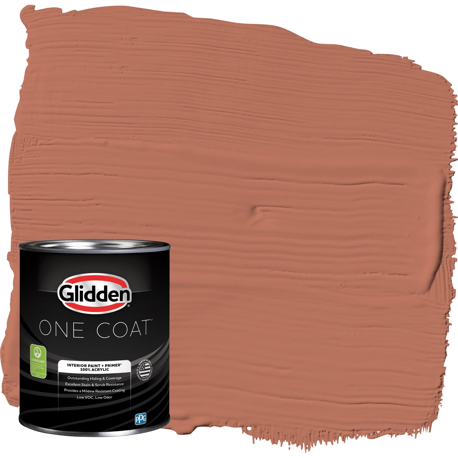 Glidden One Coat Interior Paint and Primer, Crushed Cinnamon / Orange, 1-Quart, Eggshell
