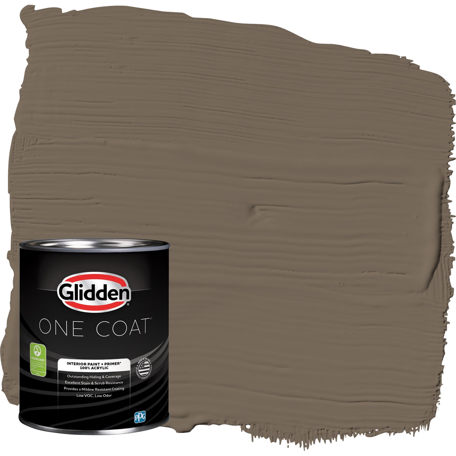Glidden One Coat Interior Paint and Primer, Curlew / Gray, 1-Quart, Semi-Gloss
