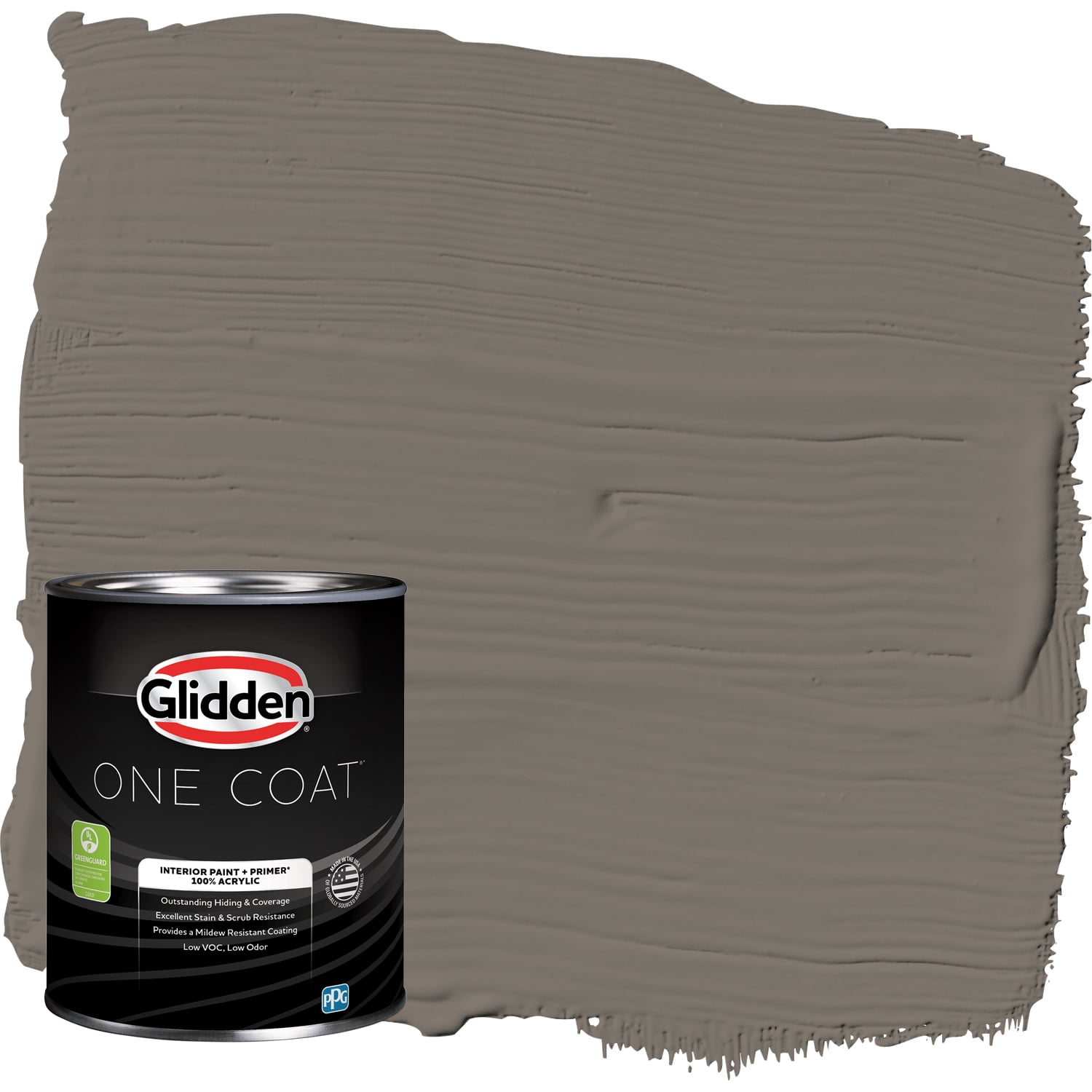 Glidden One Coat Interior Paint and Primer, Deconstruction / Gray, 1-Quart, Semi-Gloss