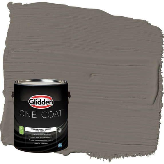 Glidden One Coat Deconstruction / Gray Semi-Gloss Interior Paint with Primer, 1 Gallon