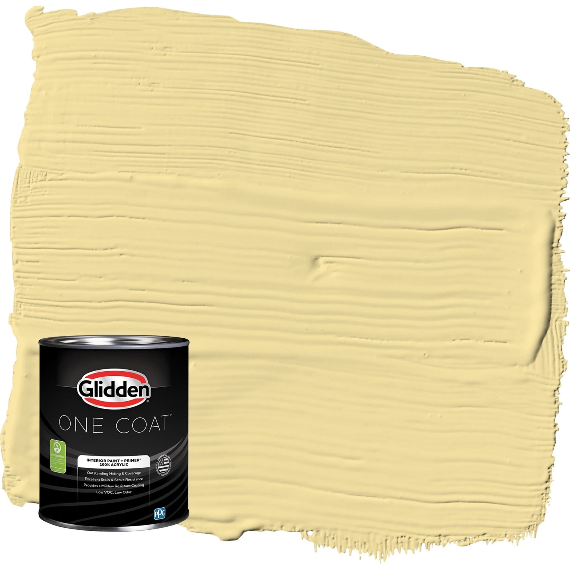 Glidden One Coat Demeter / Yellow Eggshell Interior Paint with Primer, 1 Quart