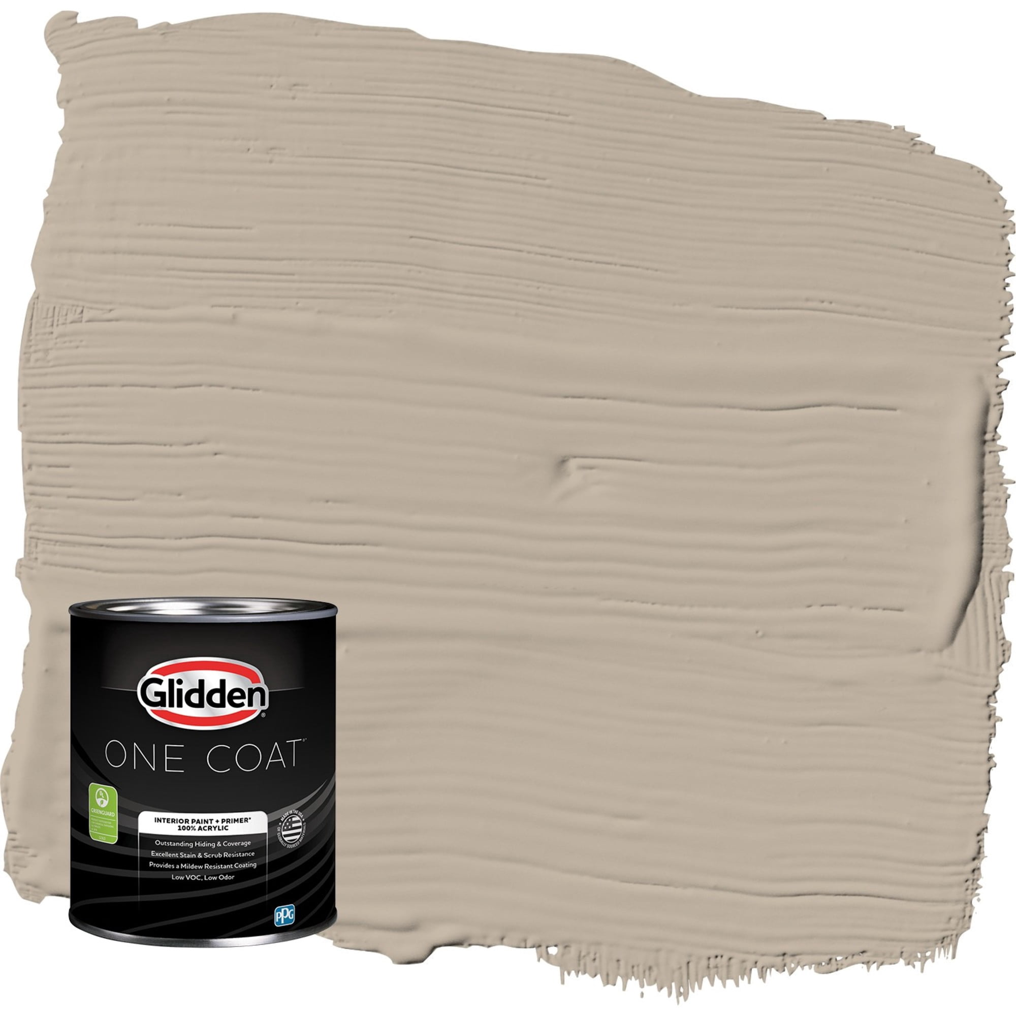 Glidden One Coat Interior Paint and Primer, Discover / Gray, 1 Quart, Flat