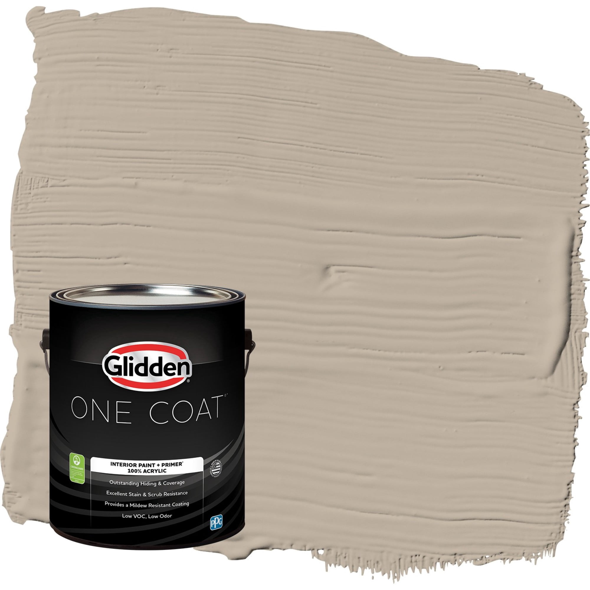 Glidden One Coat Discover / Beige Flat Interior Paint with Primer, 1 Gallon