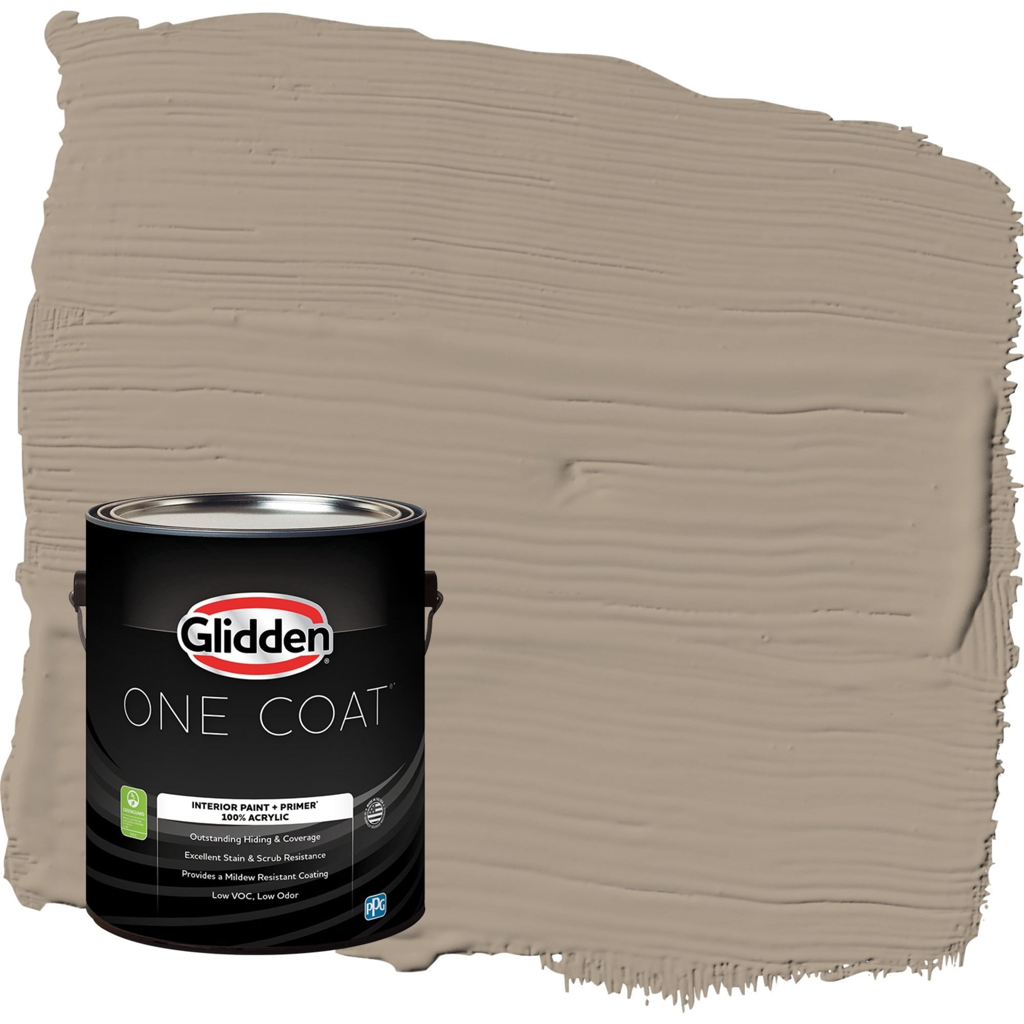 Glidden One Coat Diversion / Gray Flat Interior Paint with Primer, 1 Gallon