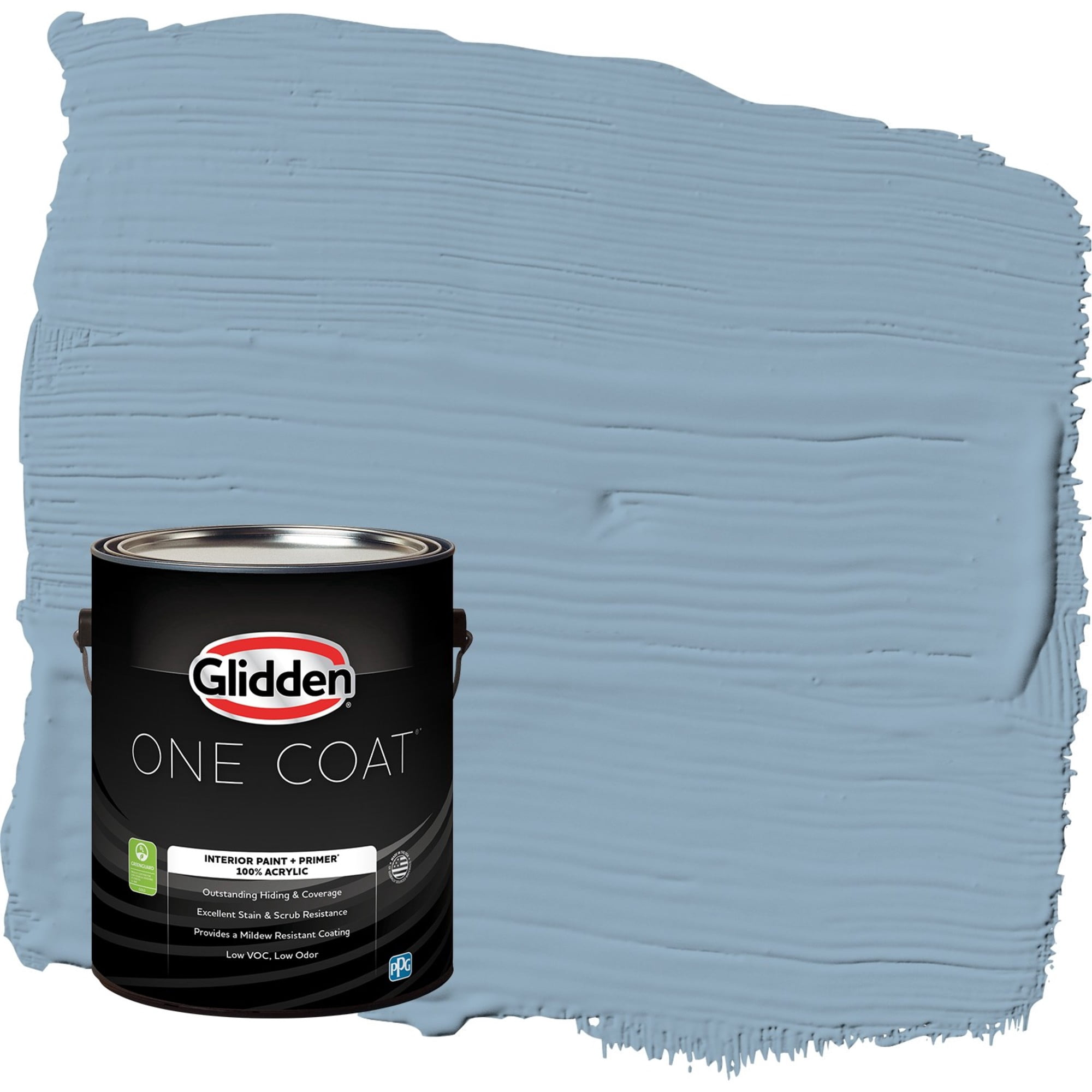Glidden One Coat Dresden Dream / Blue Flat Interior Paint with Primer, 1 Gallon
