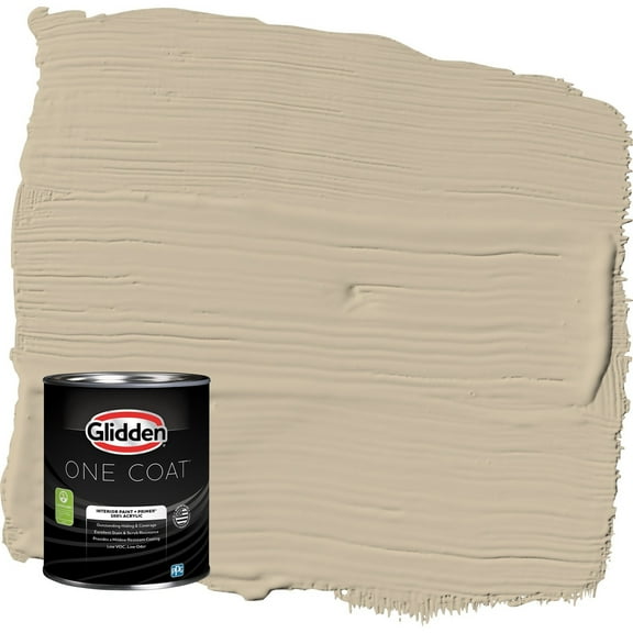 Glidden One Coat Dusty Trail / Beige Eggshell Interior Paint with Primer, 1 Quart