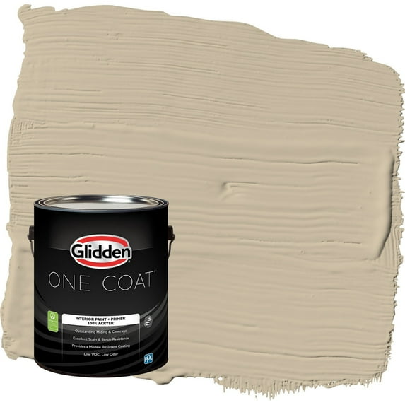 Glidden One Coat Dusty Trail / Beige Semi-Gloss Interior Paint with Primer, 1 Gallon