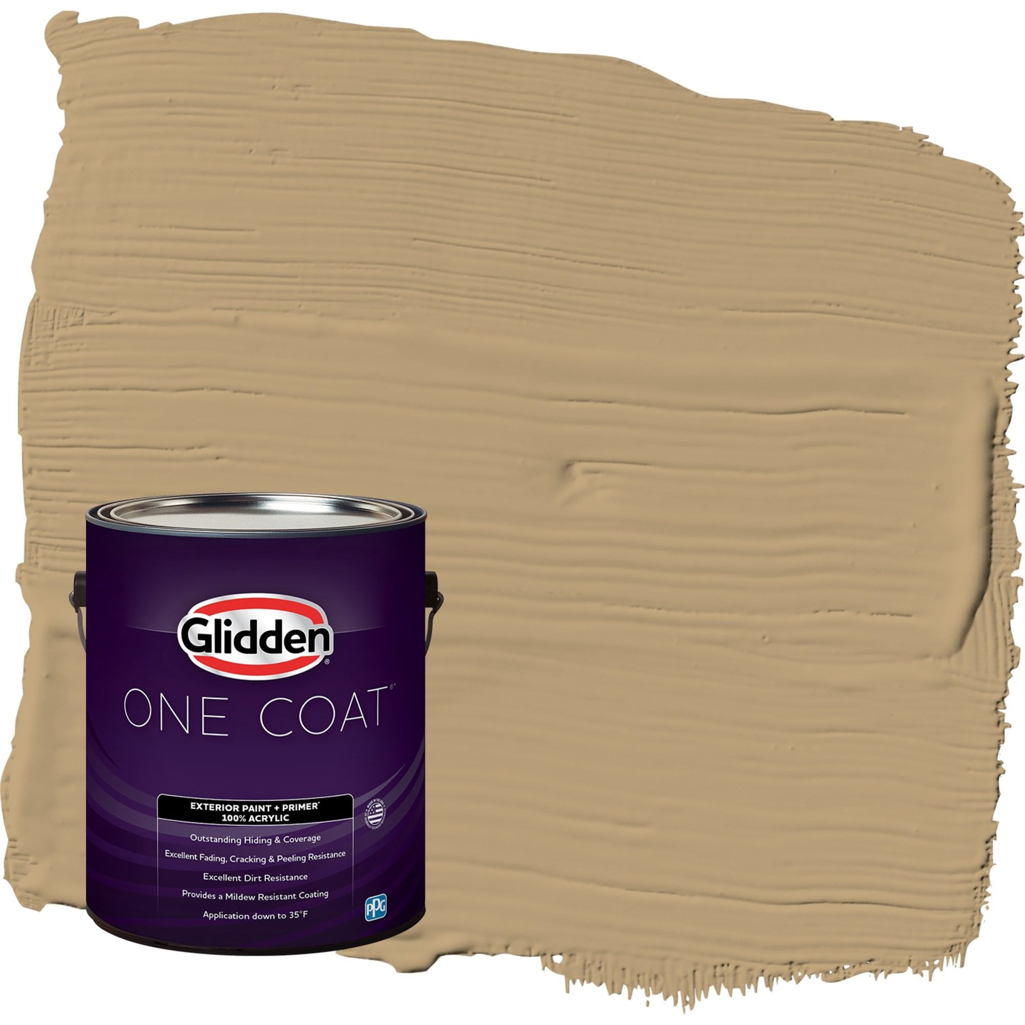 Glidden One Coat Earthy Ocher / Beige Flat Interior Paint with Primer, 1 Gallon