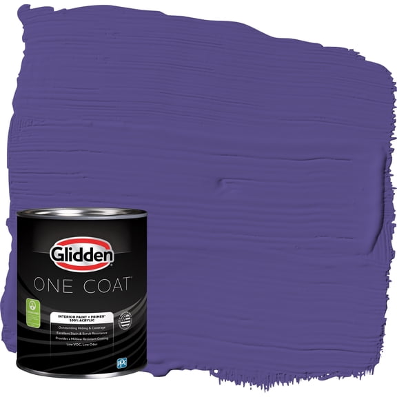 Glidden One Coat Interior Paint and Primer, Eggplant / Purple, 1-Quart, Eggshell