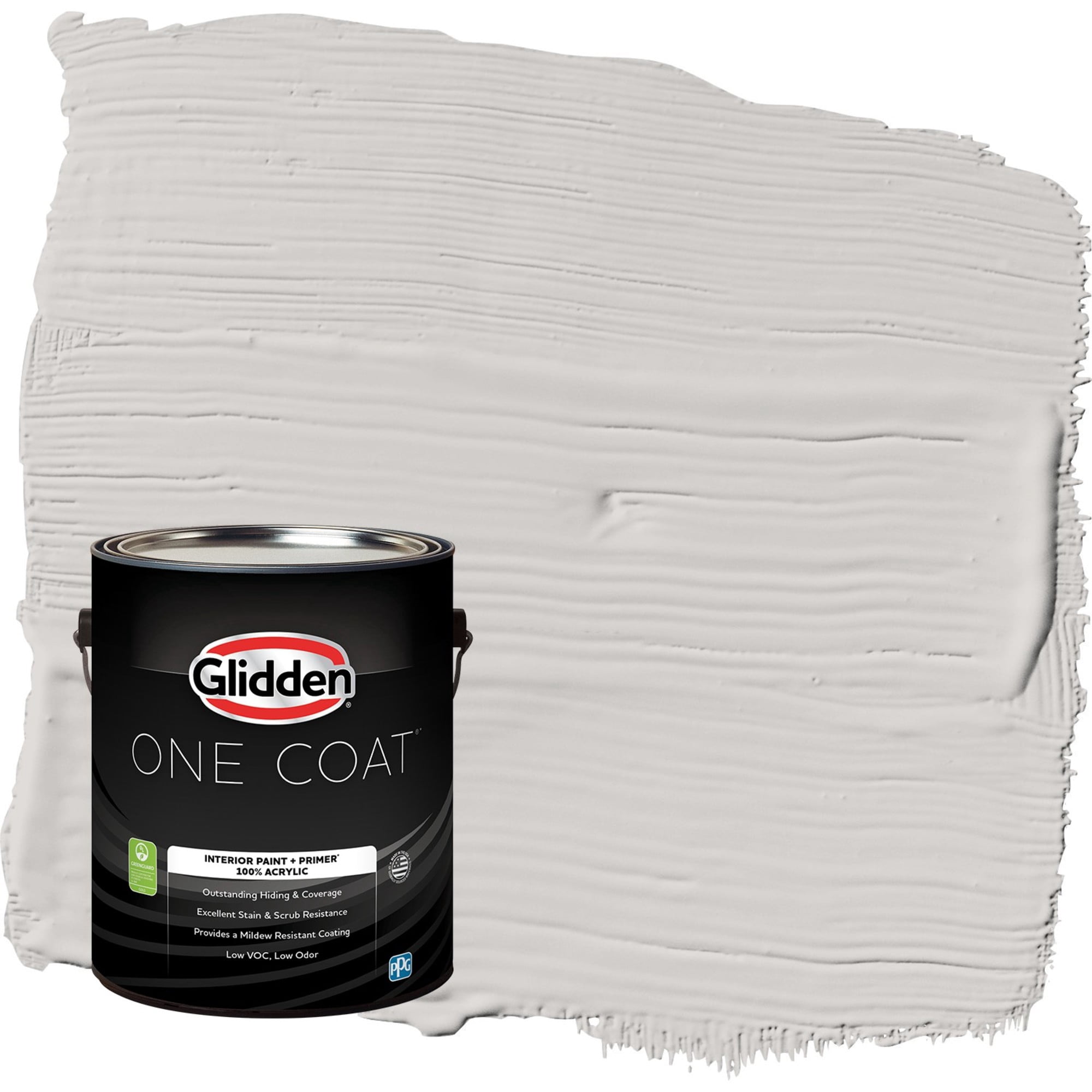 Glidden One Coat Elusion / Grey Semi-Gloss Interior Paint with Primer, 1 Gallon