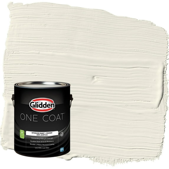Glidden One Coat Enduring Ice / Beige Flat Interior Paint with Primer, 1 Gallon