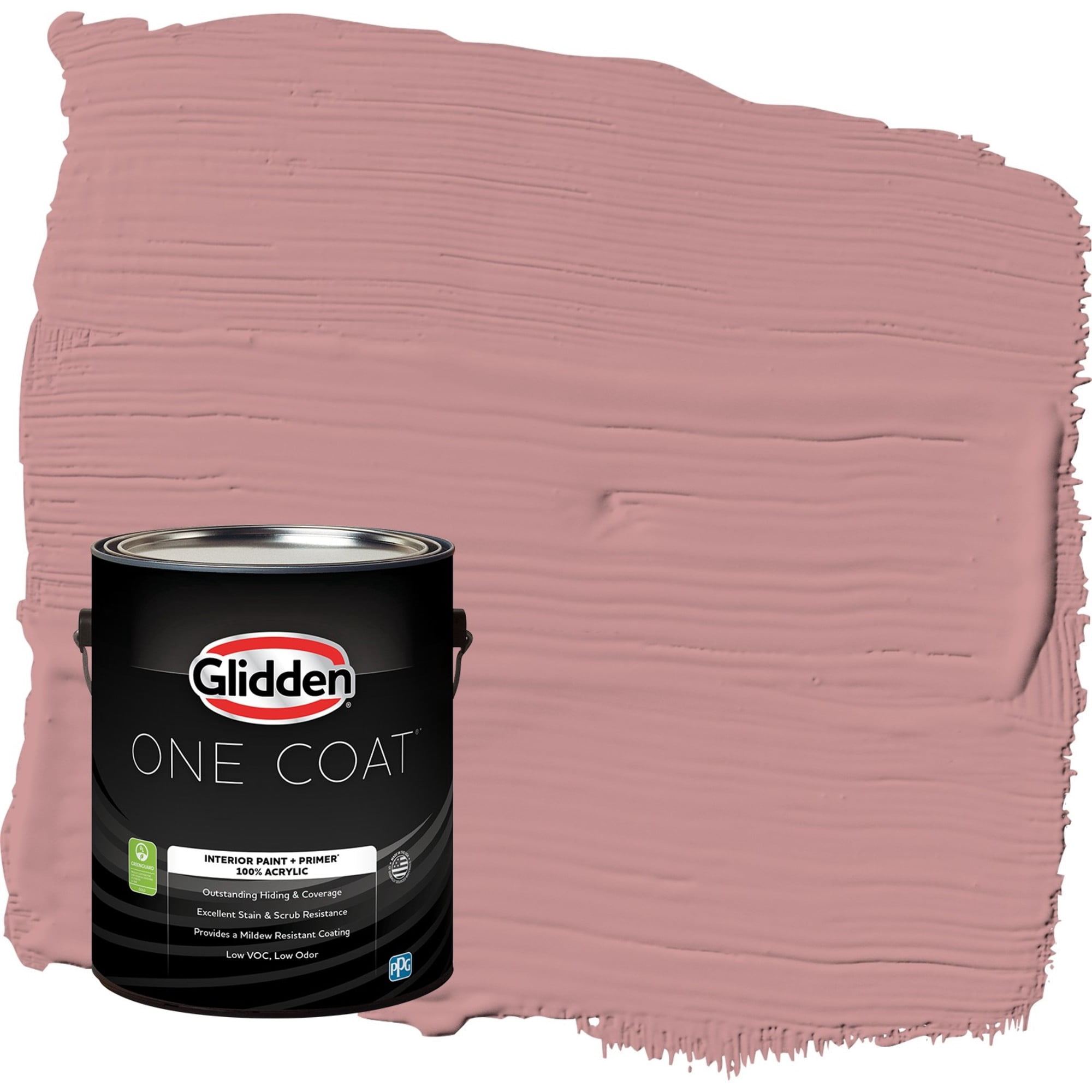 Glidden One Coat Floral Tapestry / Pink Flat Interior Paint with Primer, 1 Gallon