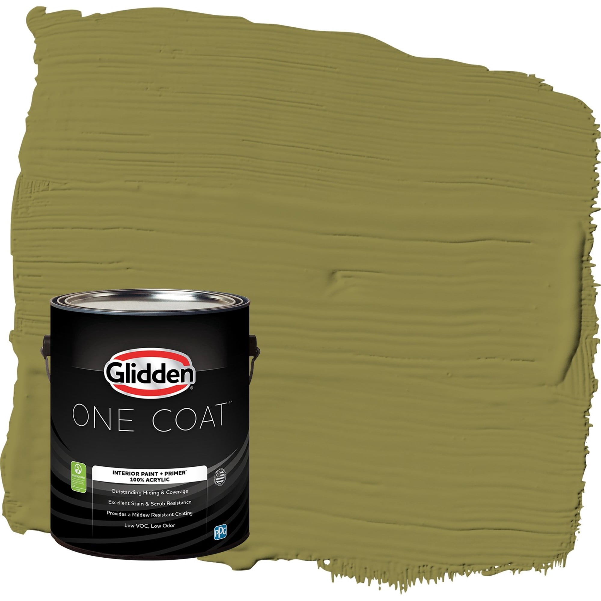 Glidden One Coat Frog's Legs / Green Semi-Gloss Interior Paint with Primer, 1 Gallon